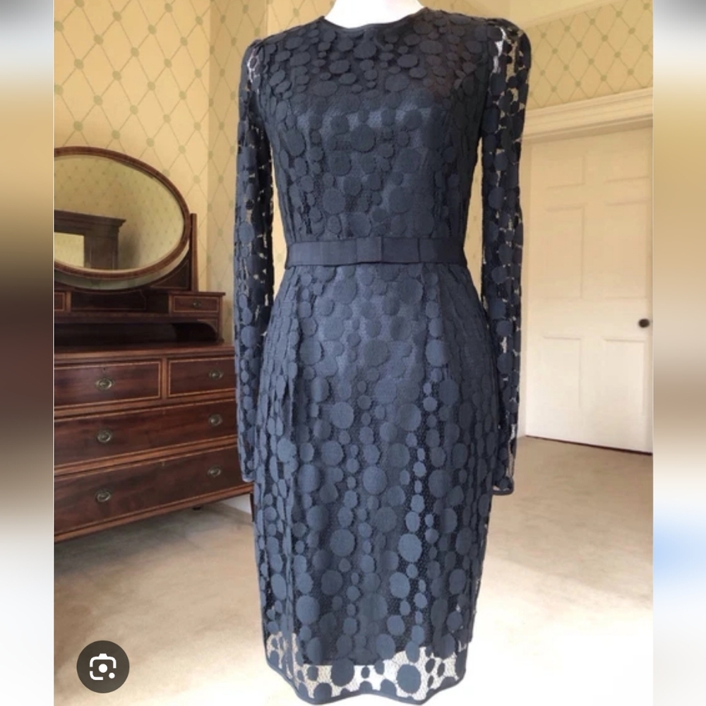 By Malene Birger Black Lace Long Sleeve Sheath Dress Size EU 40 Or US 10